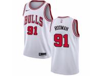 Men Nike Chicago Bulls #91 Dennis Rodman White NBA Jersey - Association Edition