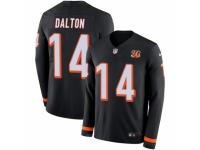 Men Nike Cincinnati Bengals #14 Andy Dalton Limited Black Therma Long Sleeve NFL Jersey