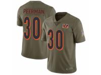 Men Nike Cincinnati Bengals #30 Cedric Peerman Limited Olive 2017 Salute to Service NFL Jersey