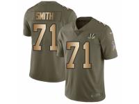 Men Nike Cincinnati Bengals #71 Andre Smith Limited Olive/Gold 2017 Salute to Service NFL Jersey