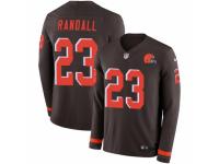 Men Nike Cleveland Browns #23 Damarious Randall Limited Brown Therma Long Sleeve NFL Jersey