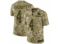 Men Nike Cleveland Browns #4 Britton Colquitt Limited Camo 2018 Salute to Service NFL Jersey