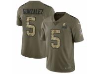Men Nike Cleveland Browns #5 Zane Gonzalez Limited Olive/Camo 2017 Salute to Service NFL Jersey