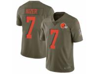 Men Nike Cleveland Browns #7 DeShone Kizer Limited Olive 2017 Salute to Service NFL Jersey
