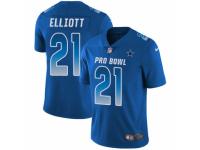 Men Nike Dallas Cowboys #21 Ezekiel Elliott Limited Royal Blue NFC 2019 Pro Bowl NFL Jersey
