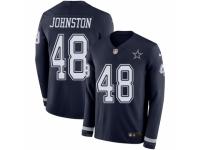 Men Nike Dallas Cowboys #48 Daryl Johnston Limited Navy Blue Therma Long Sleeve NFL Jersey