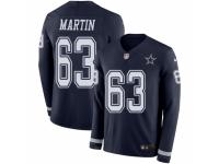 Men Nike Dallas Cowboys #63 Marcus Martin Limited Navy Blue Therma Long Sleeve NFL Jersey