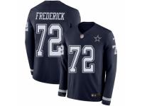 Men Nike Dallas Cowboys #72 Travis Frederick Limited Navy Blue Therma Long Sleeve NFL Jersey