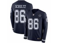 Men Nike Dallas Cowboys #86 Dalton Schultz Limited Navy Blue Therma Long Sleeve NFL Jersey