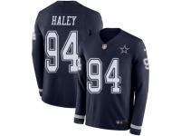 Men Nike Dallas Cowboys #94 Charles Haley Limited Navy Blue Therma Long Sleeve NFL Jersey