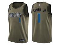 Men Nike Dallas Mavericks #1 Dennis Smith Jr. Swingman Green Salute to Service NBA Jersey