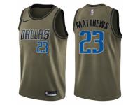 Men Nike Dallas Mavericks #23 Wesley Matthews Swingman Green Salute to Service NBA Jersey
