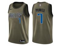Men Nike Dallas Mavericks #7 Dwight Powell Swingman Green Salute to Service NBA Jersey
