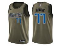Men Nike Dallas Mavericks #77 Luka Doncic Swingman Green Salute to Service NBA Jersey