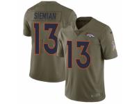 Men Nike Denver Broncos #13 Trevor Siemian Limited Olive 2017 Salute to Service NFL Jersey