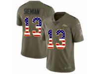 Men Nike Denver Broncos #13 Trevor Siemian Limited Olive/USA Flag 2017 Salute to Service NFL Jersey