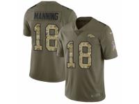 Men Nike Denver Broncos #18 Peyton Manning Limited Olive/Camo 2017 Salute to Service NFL Jersey