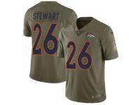 Men Nike Denver Broncos #26 Darian Stewart Limited Olive 2017 Salute to Service NFL Jersey