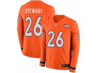 Men Nike Denver Broncos #26 Darian Stewart Limited Orange Therma Long Sleeve NFL Jersey
