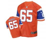 Men Nike Denver Broncos #65 Louis Vasquez Game Orange Jersey