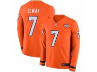 Men Nike Denver Broncos #7 John Elway Limited Orange Therma Long Sleeve NFL Jersey