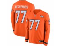 Men Nike Denver Broncos #77 Karl Mecklenburg Limited Orange Therma Long Sleeve NFL Jersey