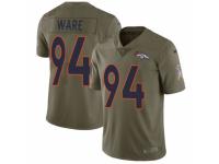 Men Nike Denver Broncos #94 DeMarcus Ware Limited Olive 2017 Salute to Service NFL Jersey