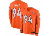 Men Nike Denver Broncos #94 DeMarcus Ware Limited Orange Therma Long Sleeve NFL Jersey
