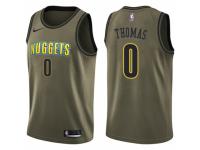 Men Nike Denver Nuggets #0 Isaiah Thomas Swingman Green Salute to Service NBA Jersey