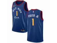 Men Nike Denver Nuggets #1 Michael Porter Light Blue NBA Jersey Statement Edition