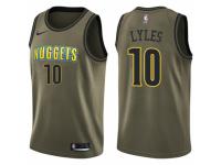 Men Nike Denver Nuggets #10 Trey Lyles Swingman Green Salute to Service NBA Jersey