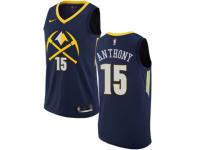 Men Nike Denver Nuggets #15 Carmelo Anthony Navy Blue NBA Jersey - City Edition