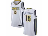Men Nike Denver Nuggets #15 Carmelo Anthony White NBA Jersey - Association Edition