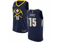 Men Nike Denver Nuggets #15 Nikola Jokic  Navy Blue NBA Jersey - City Edition