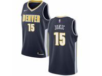 Men Nike Denver Nuggets #15 Nikola Jokic Navy Blue Road NBA Jersey - Icon Edition