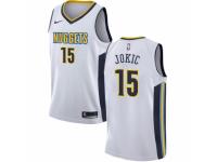Men Nike Denver Nuggets #15 Nikola Jokic White NBA Jersey - Association Edition