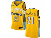 Men Nike Denver Nuggets #21 Wilson Chandler  Gold Alternate NBA Jersey Statement Edition