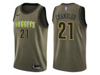 Men Nike Denver Nuggets #21 Wilson Chandler Swingman Green Salute to Service NBA Jersey
