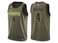 Men Nike Denver Nuggets #4 Paul Millsap Swingman Green Salute to Service NBA Jersey