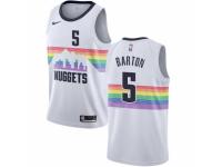 Men Nike Denver Nuggets #5 Will Barton White NBA Jersey - City Edition