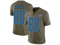 Men Nike Detroit Lions #80 Michael Roberts Limited Olive 2017 Salute to Service NFL Jersey