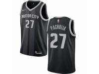 Men Nike Detroit Pistons #27 Zaza Pachulia Black NBA Jersey - City Edition