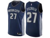 Men Nike Detroit Pistons #27 Zaza Pachulia Navy Blue NBA Jersey - City Edition