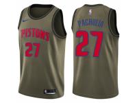 Men Nike Detroit Pistons #27 Zaza Pachulia Swingman Green Salute to Service NBA Jersey