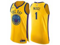Men Nike Golden State Warriors #1 JaVale McGee  Gold NBA Jersey - City Edition
