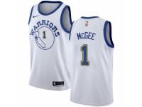 Men Nike Golden State Warriors #1 JaVale McGee Swingman White Hardwood Classics NBA Jersey