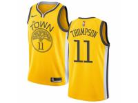 Men Nike Golden State Warriors #11 Klay Thompson Yellow  Jersey - Earned Edition