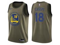 Men Nike Golden State Warriors #18 Omri Casspi Swingman Green Salute to Service NBA Jersey