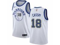 Men Nike Golden State Warriors #18 Omri Casspi Swingman White Hardwood Classics NBA Jersey
