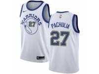 Men Nike Golden State Warriors #27 Zaza Pachulia Swingman White Hardwood Classics NBA Jersey